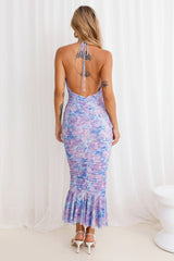 Nights Of Bliss Halter Midi Dress Purple