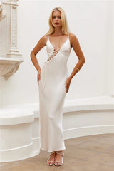 Hideaway Place Satin Maxi Dress Champagne