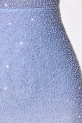 Embellished Maxi Dress in Blue and White Ombr¨