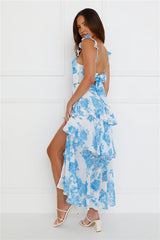 Petal Pathway Maxi Dress Blue