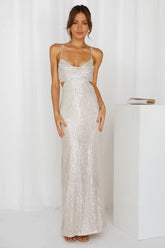 Sparkling Moment Maxi Dress Silver