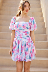 Fast Light Bubble Mini Dress Pink