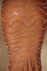 Embellished Maxi Dress in Caramel