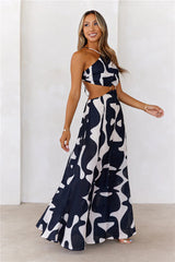 Summer Lights Halter Maxi Dress Taupe