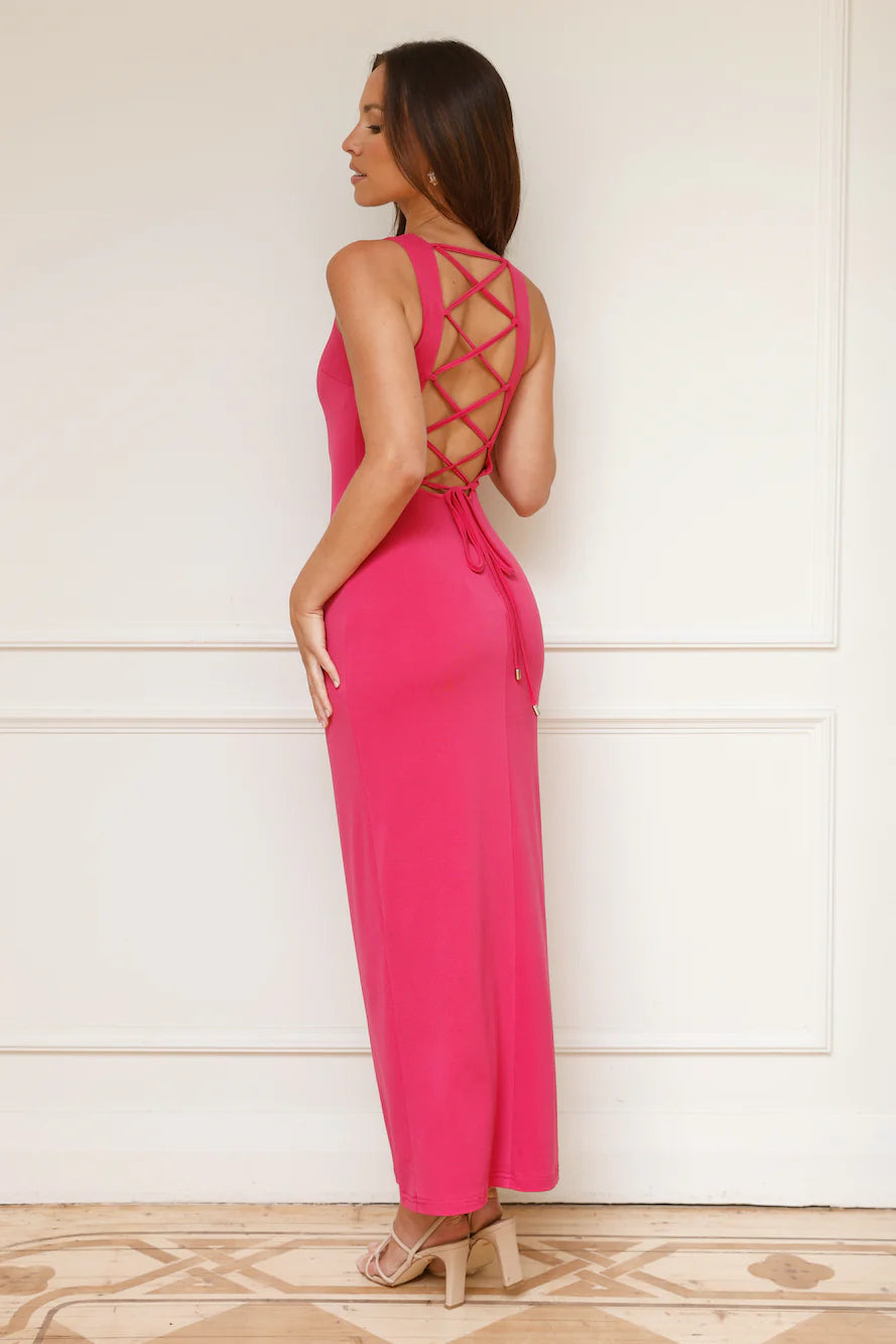 Picture Perfect Moments Maxi Dress Fuchsia