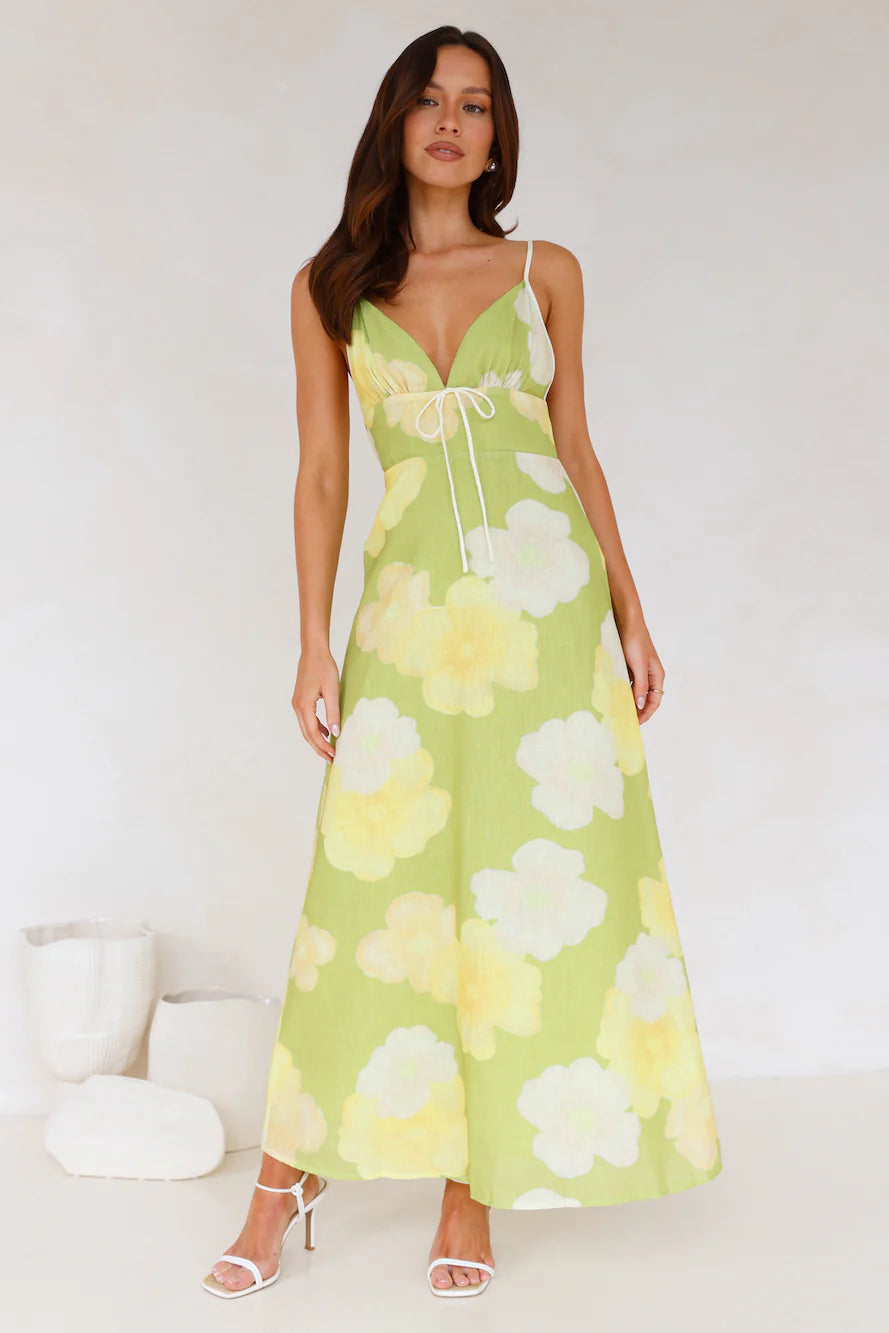 Soaking Up Maxi Dress Green