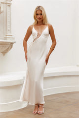 Hideaway Place Satin Maxi Dress Champagne