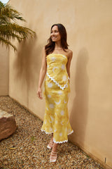 Reach The Stars Strapless Top Yellow