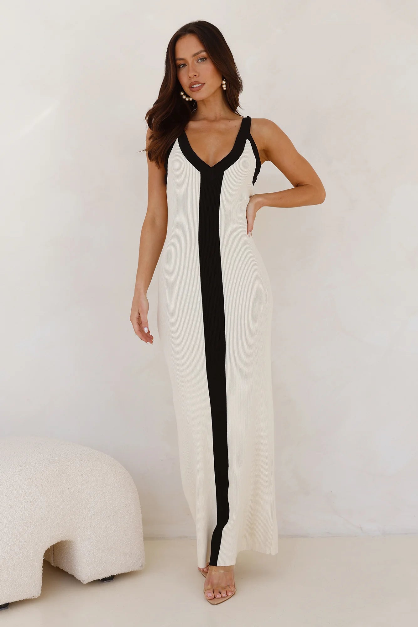 Same Days Ribbed Maxi Dress Cream