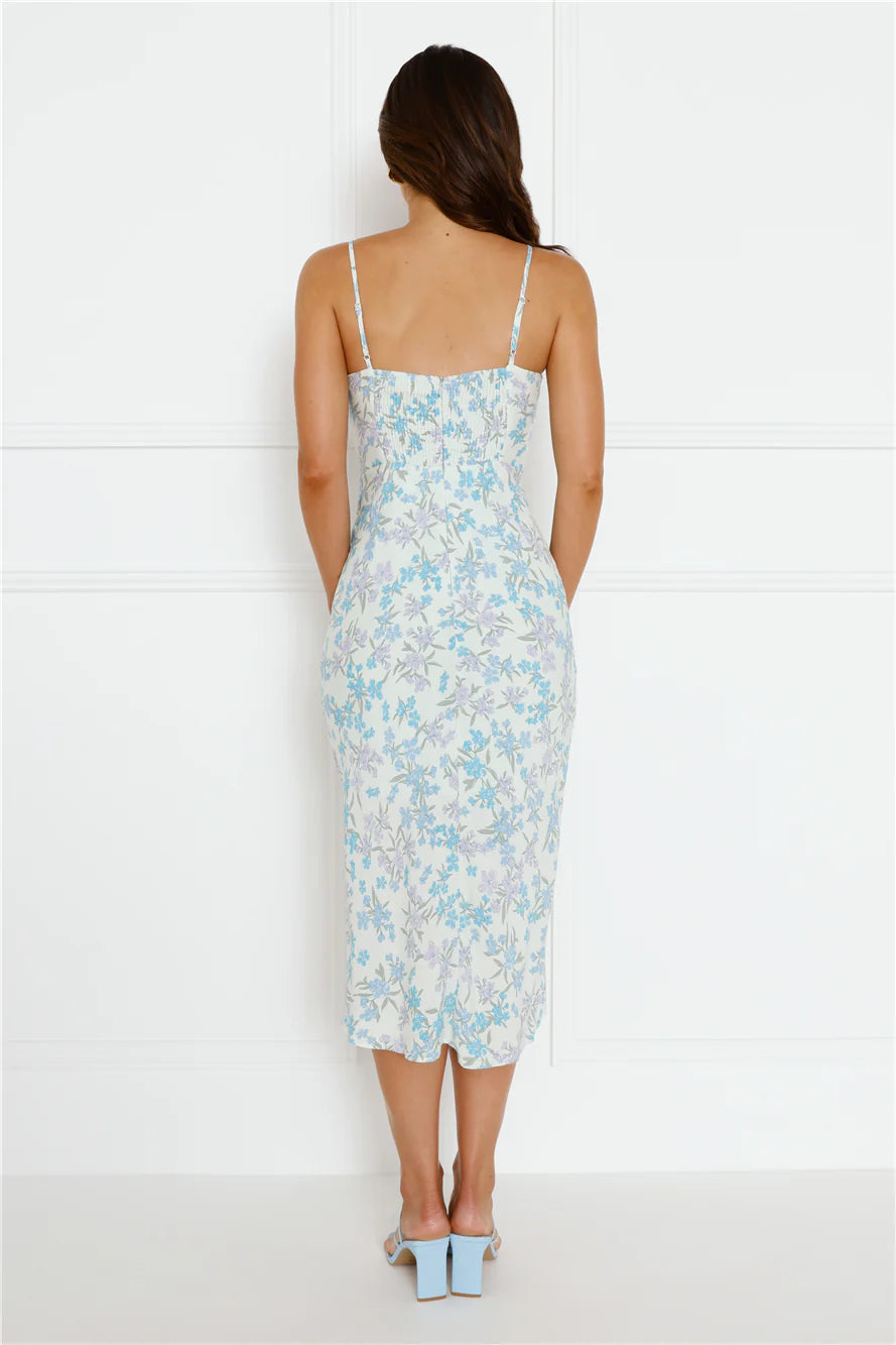 Nature's Blossom Midi Dress Mint