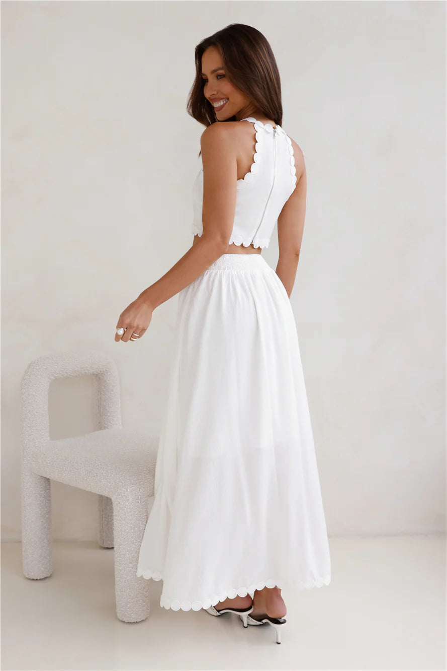 Linked Together Crop Top White
