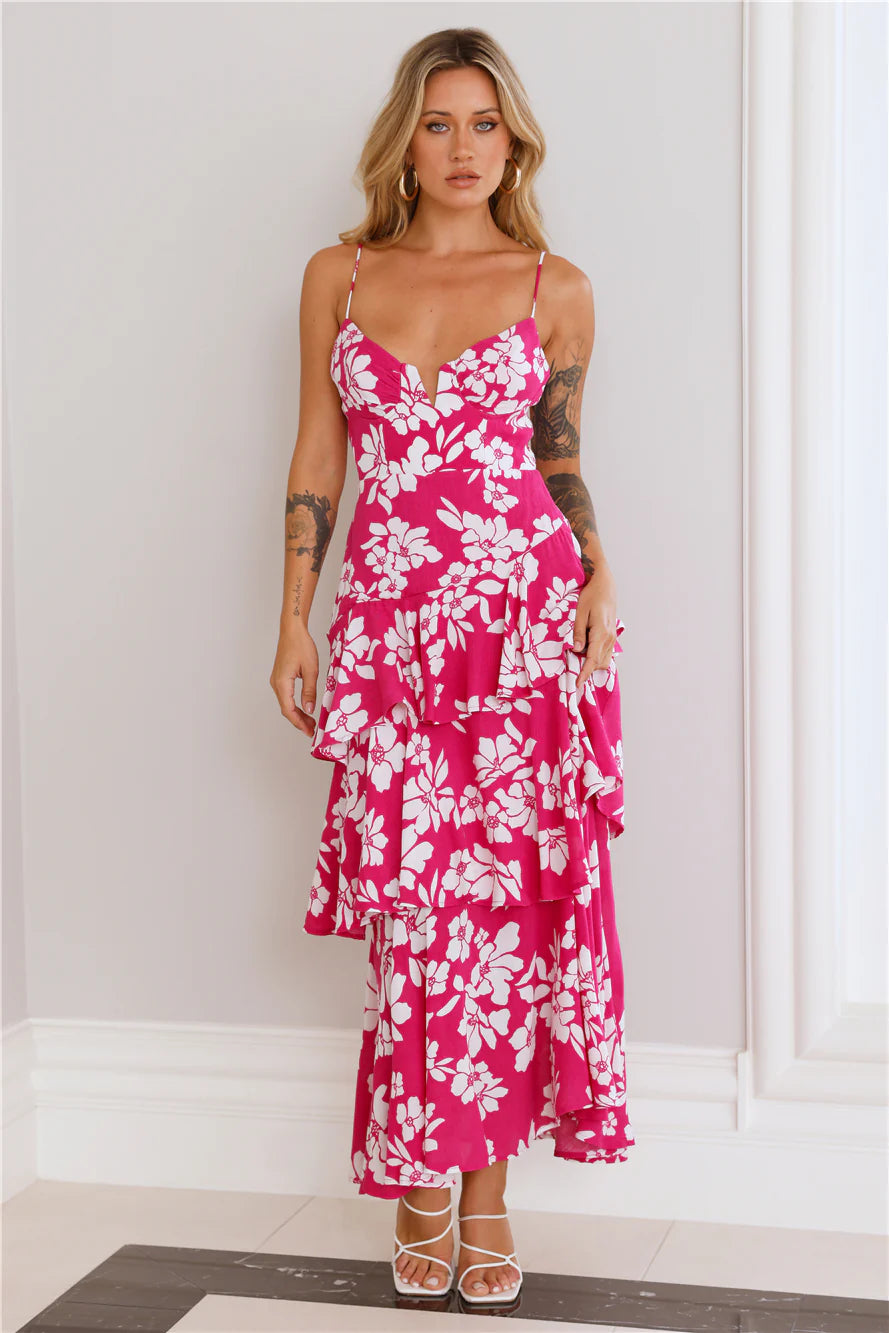 Stargazing Girl Maxi Dress Pink
