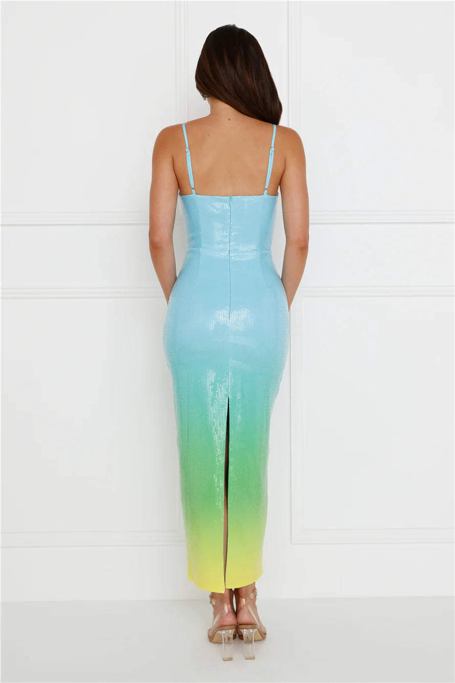 Benito Midi Dress Blue Ombre