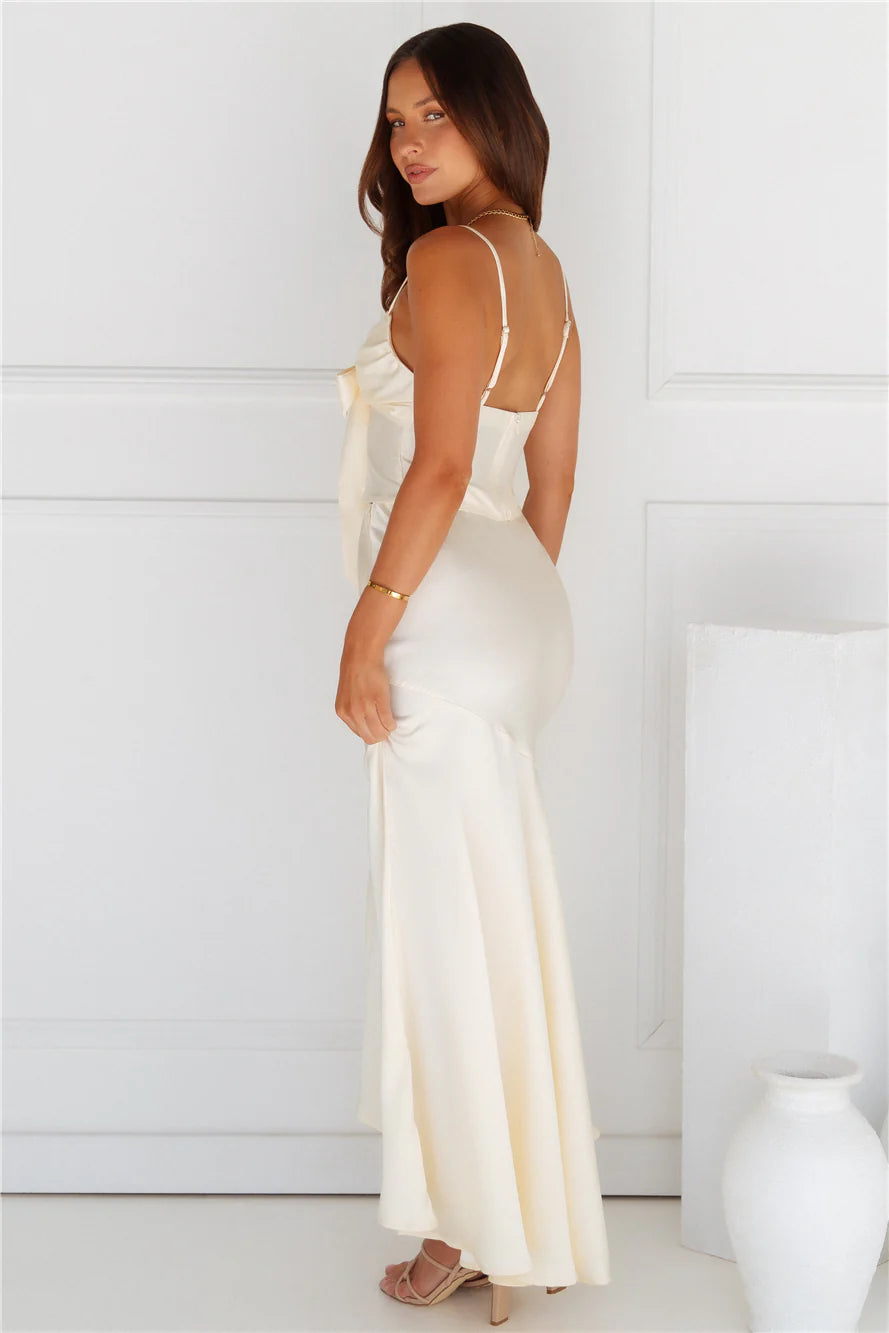 Lit From Within Satin Crop Top Butter