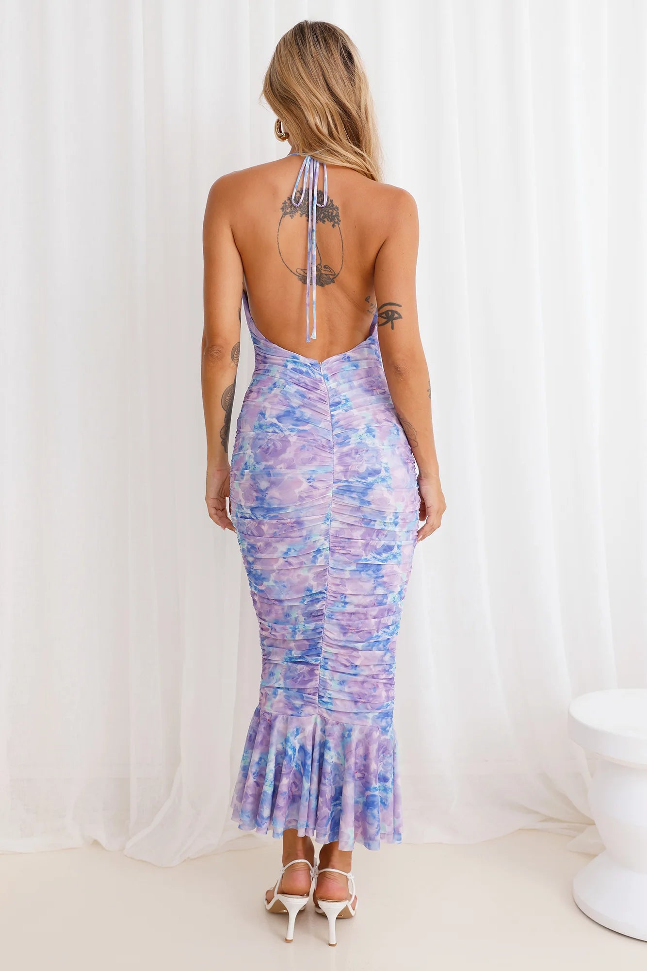 Nights Of Bliss Halter Midi Dress Purple