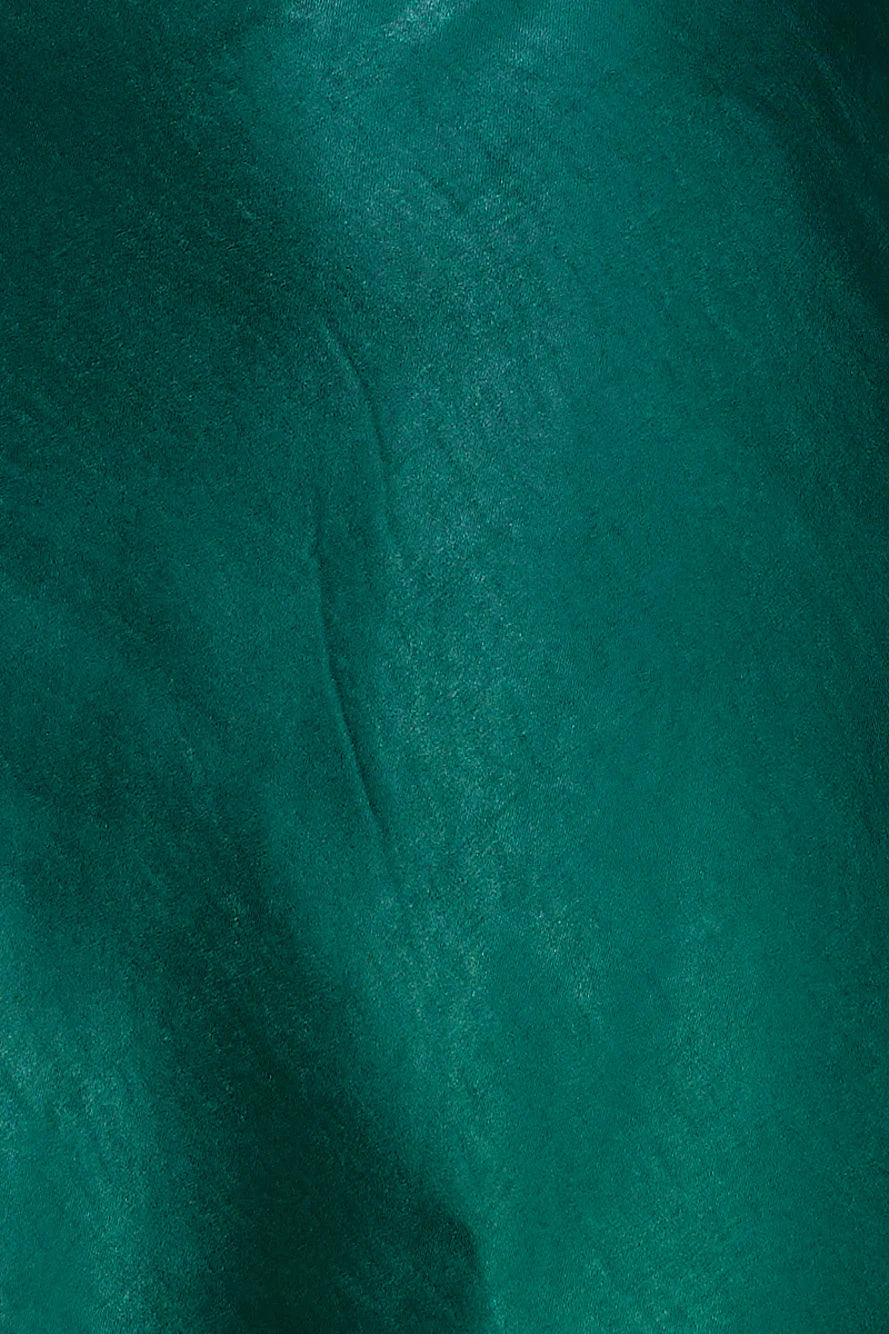 Meet Up Date Satin Mini Dress Teal