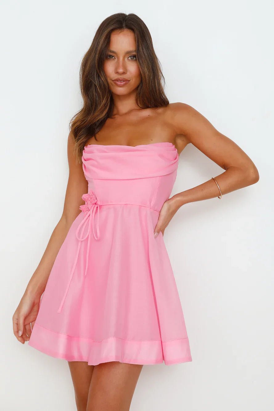 Majestic Girl Strapless Mini Dress Pink