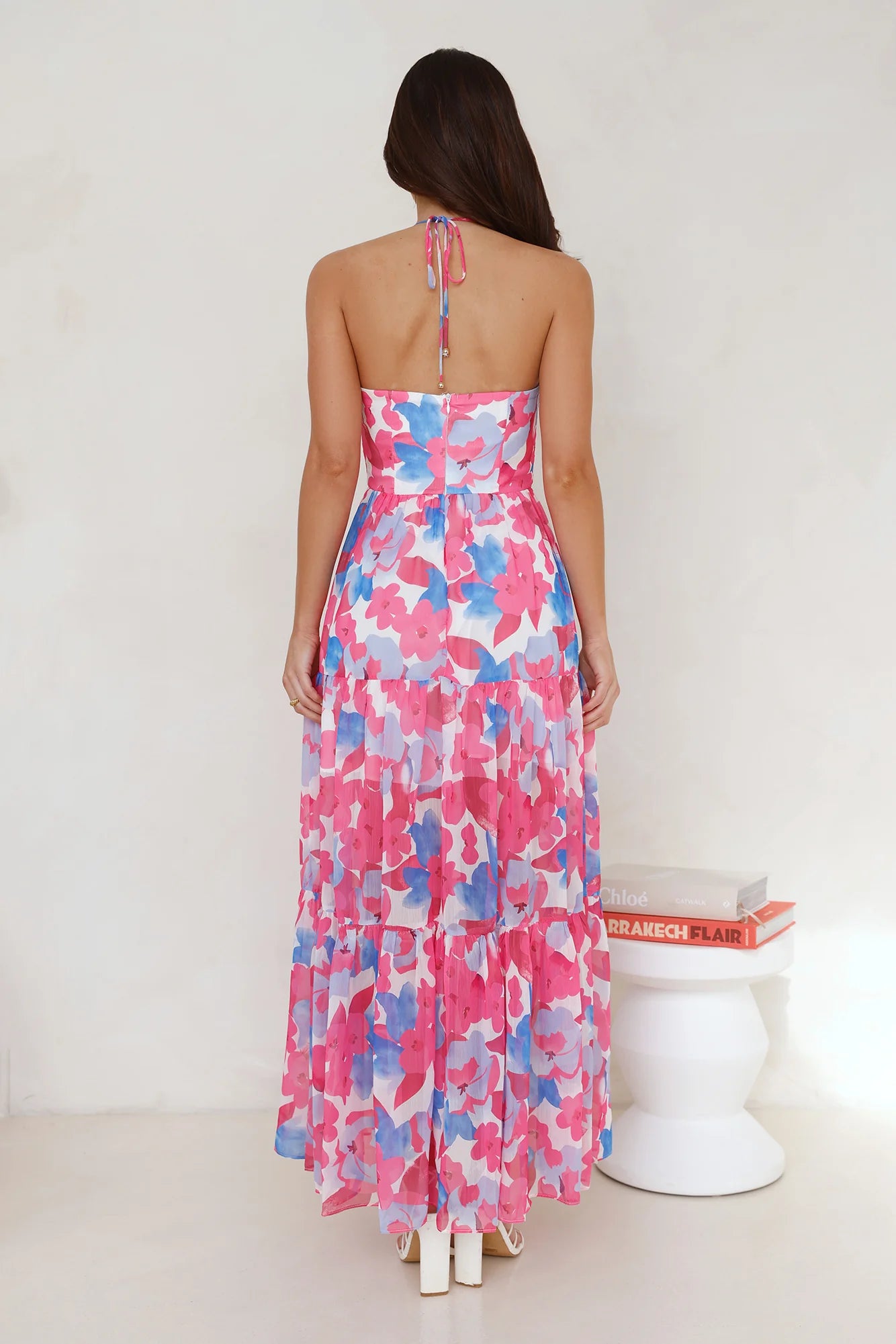 Playlist Halter Maxi Dress Pink