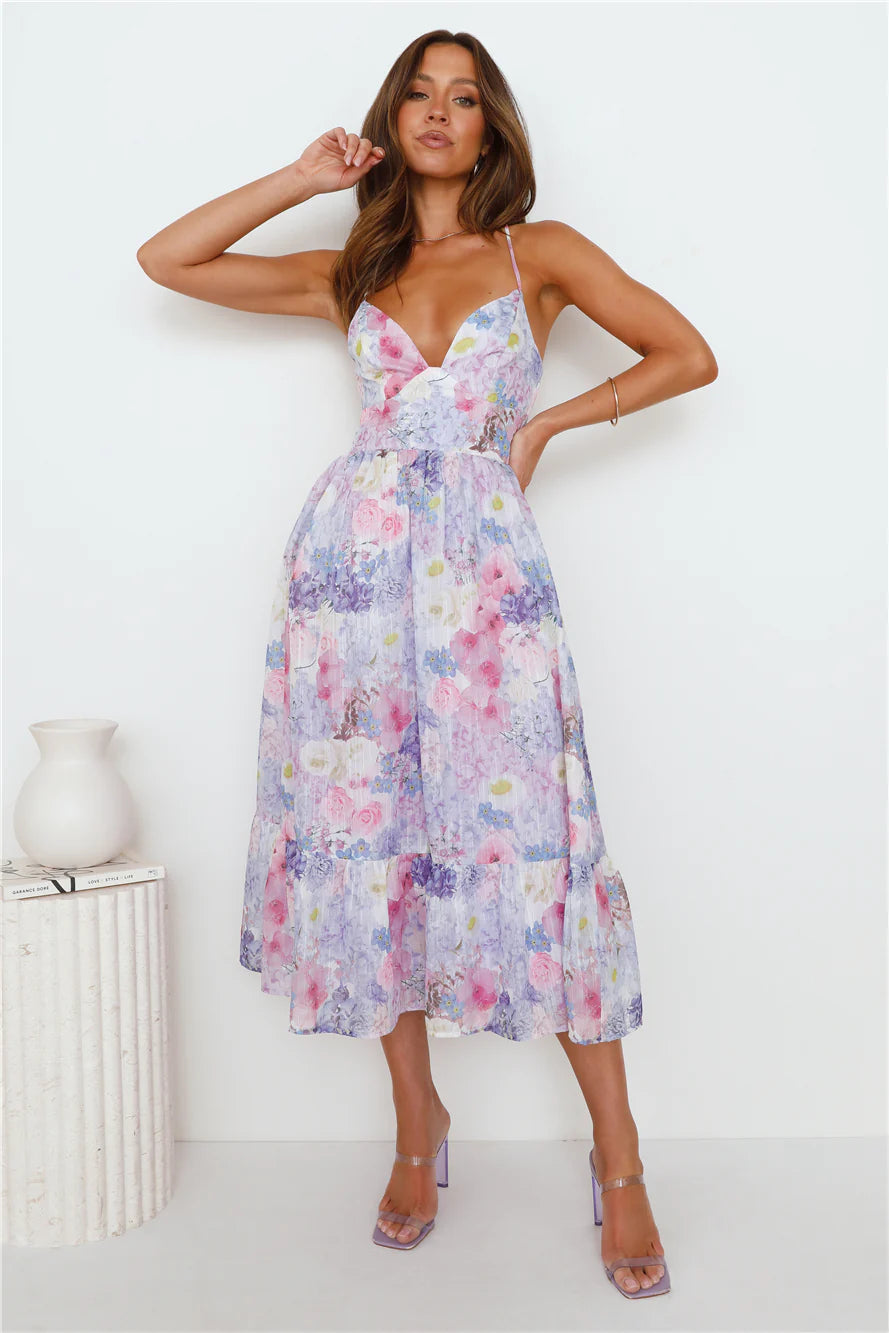 Express Your Feelings Midi Dress Purple