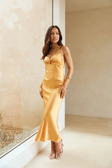 Material Girl Satin Midi Dress Mango