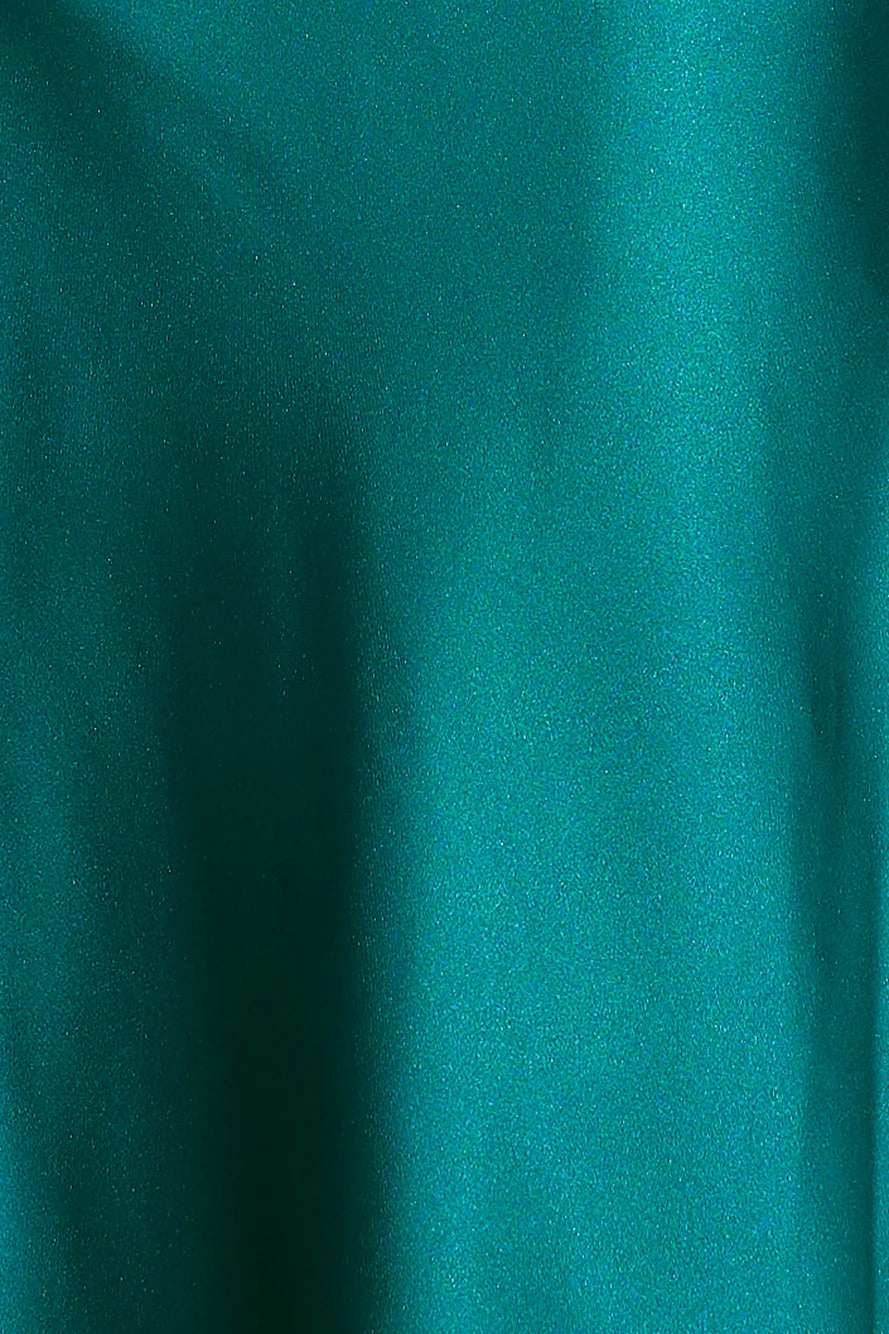 Poker Play Satin Maxi Dress Forest Green