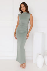 Sleek And Simple Maxi Dress Sage