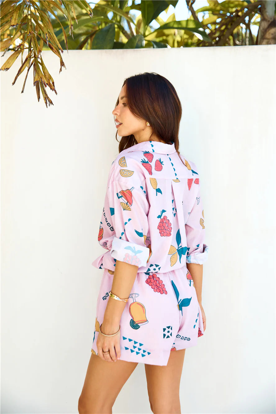 Off The Vine Long Sleeve Shirt Pink