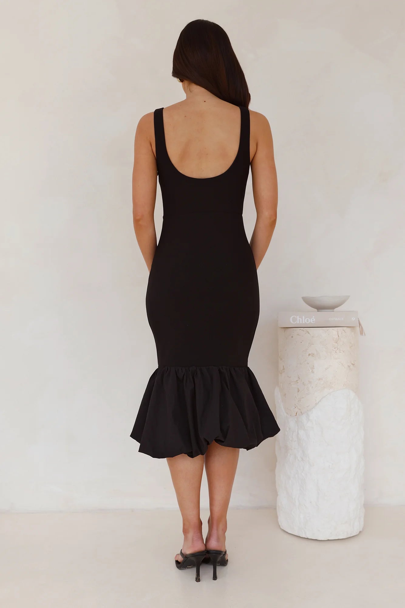 Once Upon A Time Bubble Midi Dress Black