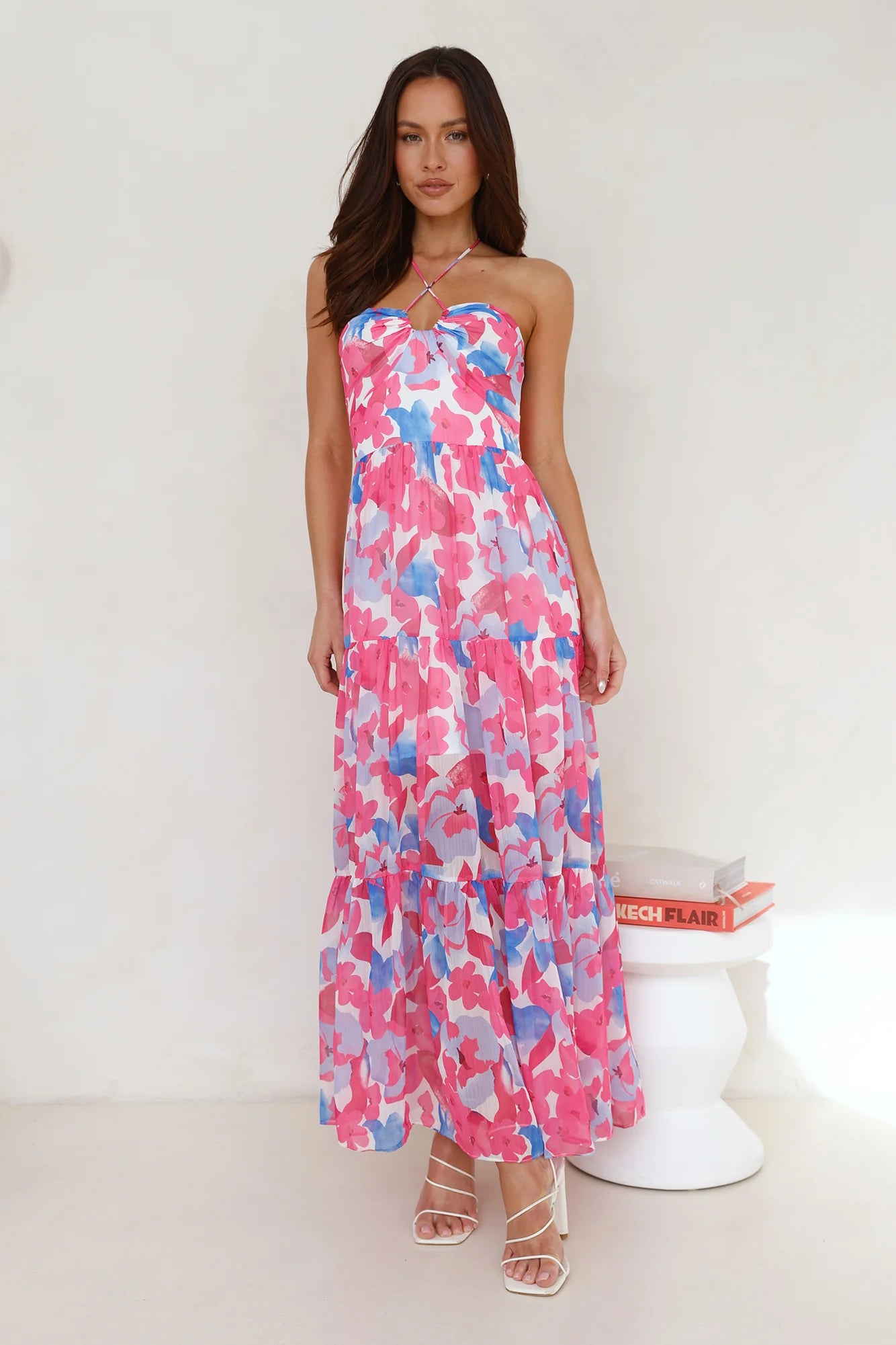Playlist Halter Maxi Dress Pink