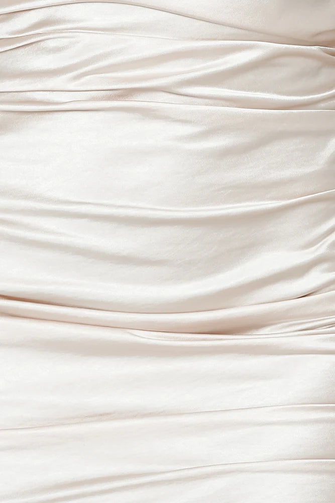 Get Outta Here Satin Dress Light Gold