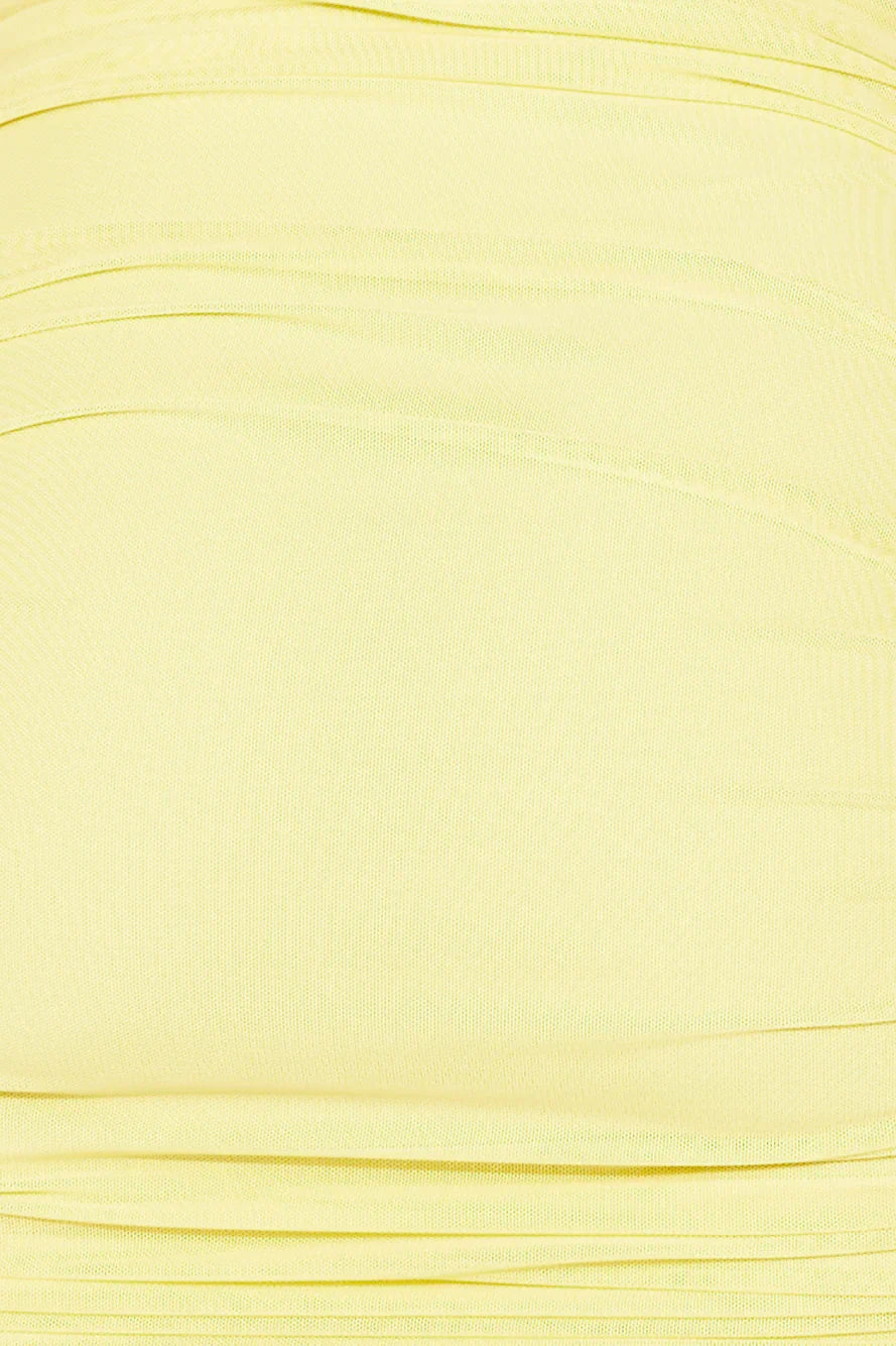 Seen Here Mesh Mini Dress Yellow