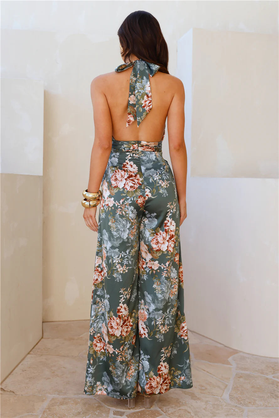 Nights In The Caribbean Jumpsuit Green