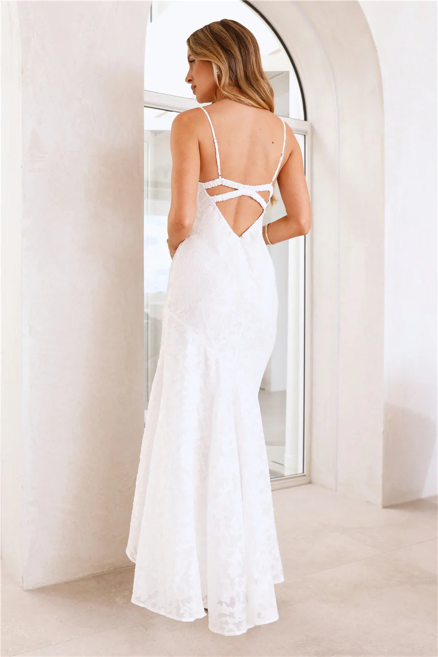 Country Charm Maxi Dress White