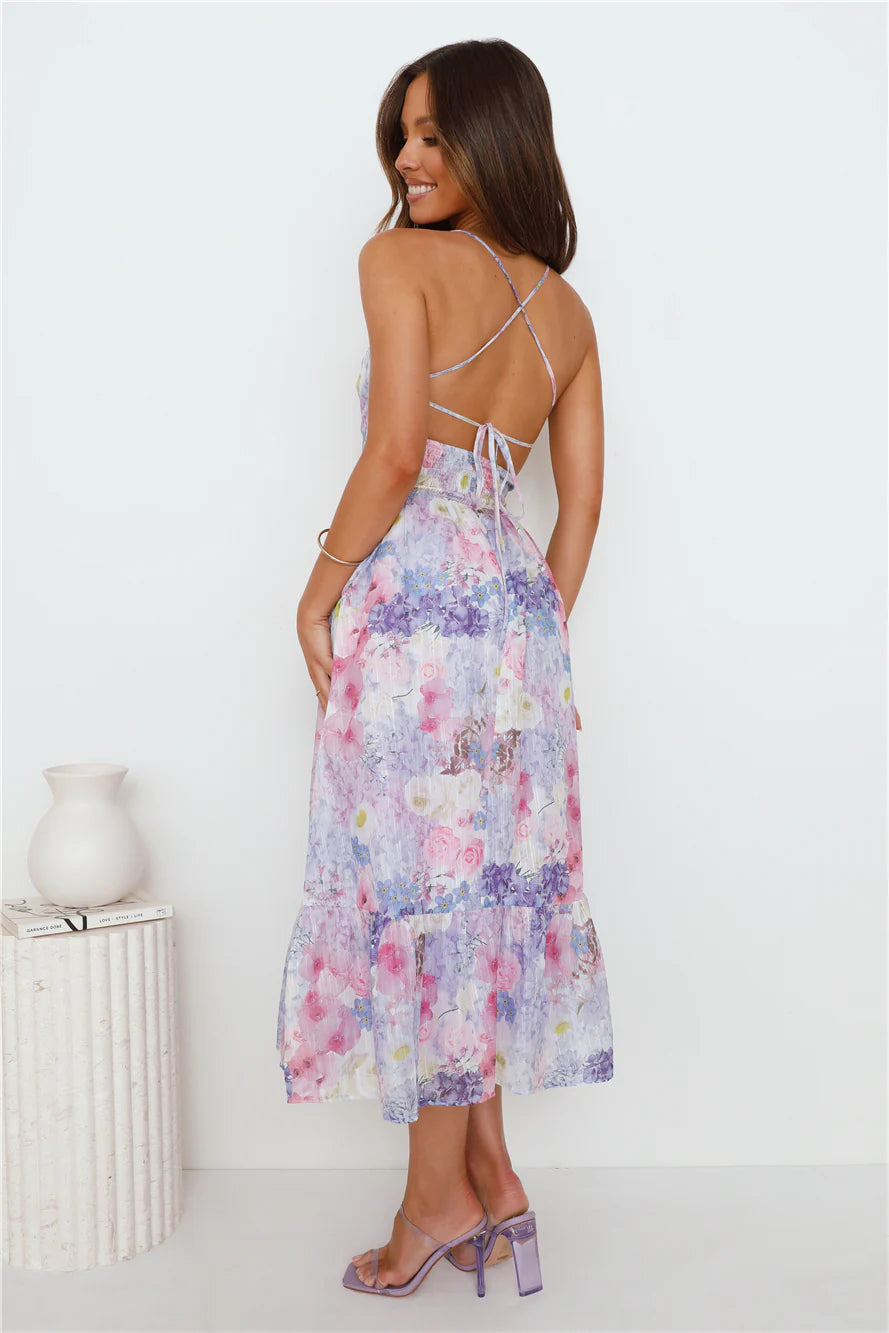 Express Your Feelings Midi Dress Purple