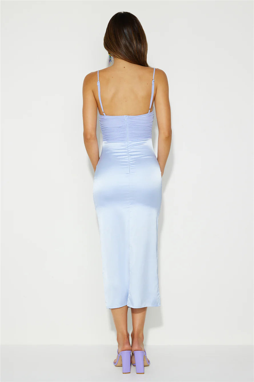 Fortune Seeker Midi Dress Blue