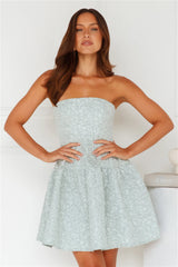 Sasha Strapless Mini Dress Sage