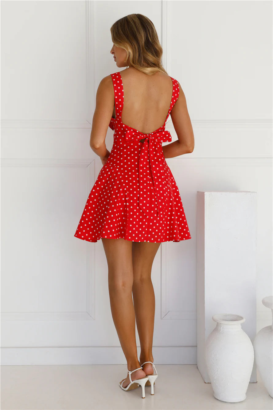 Polka Dot Perfection Mini Dress Red