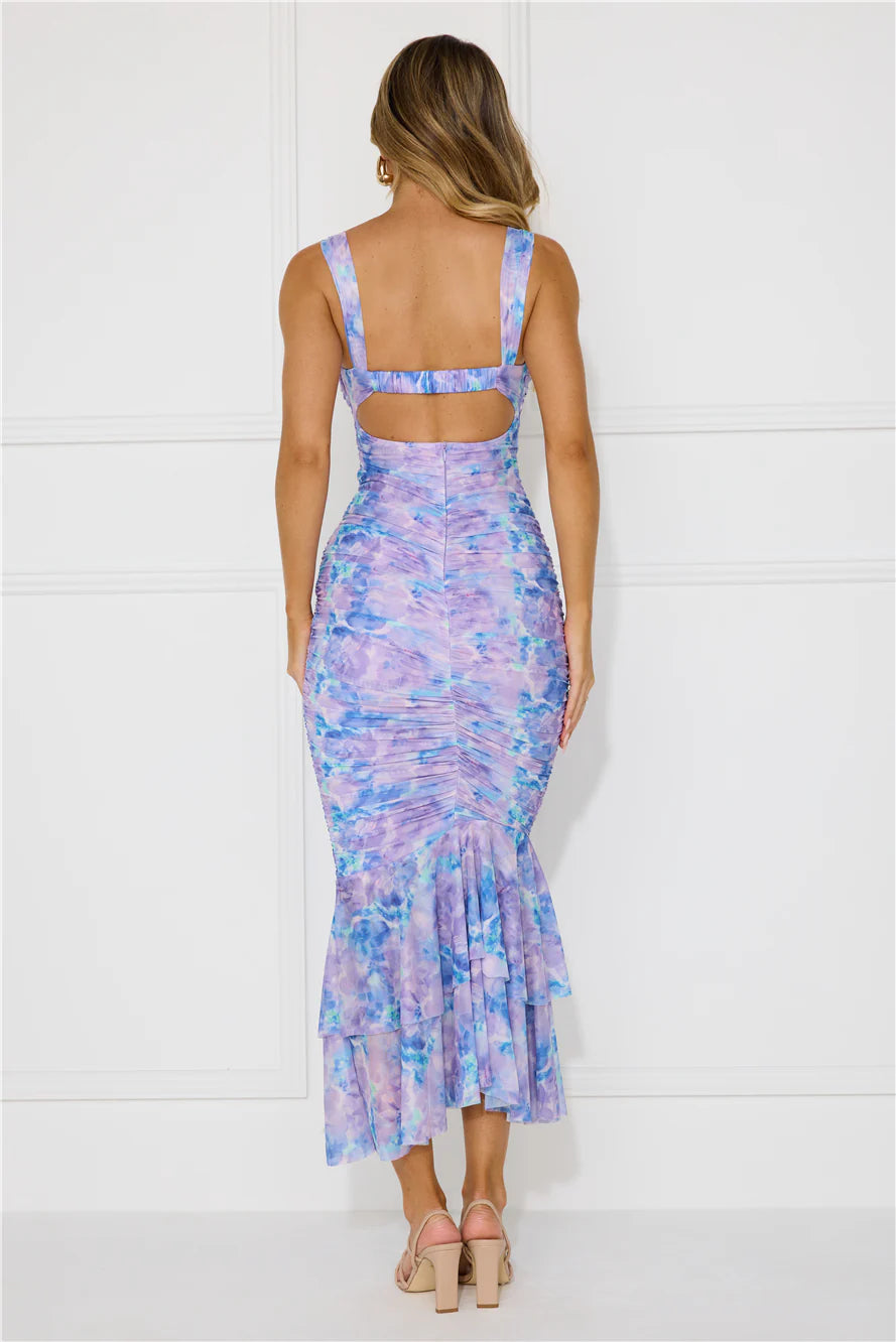 Missy Mesh Maxi Dress Lilac