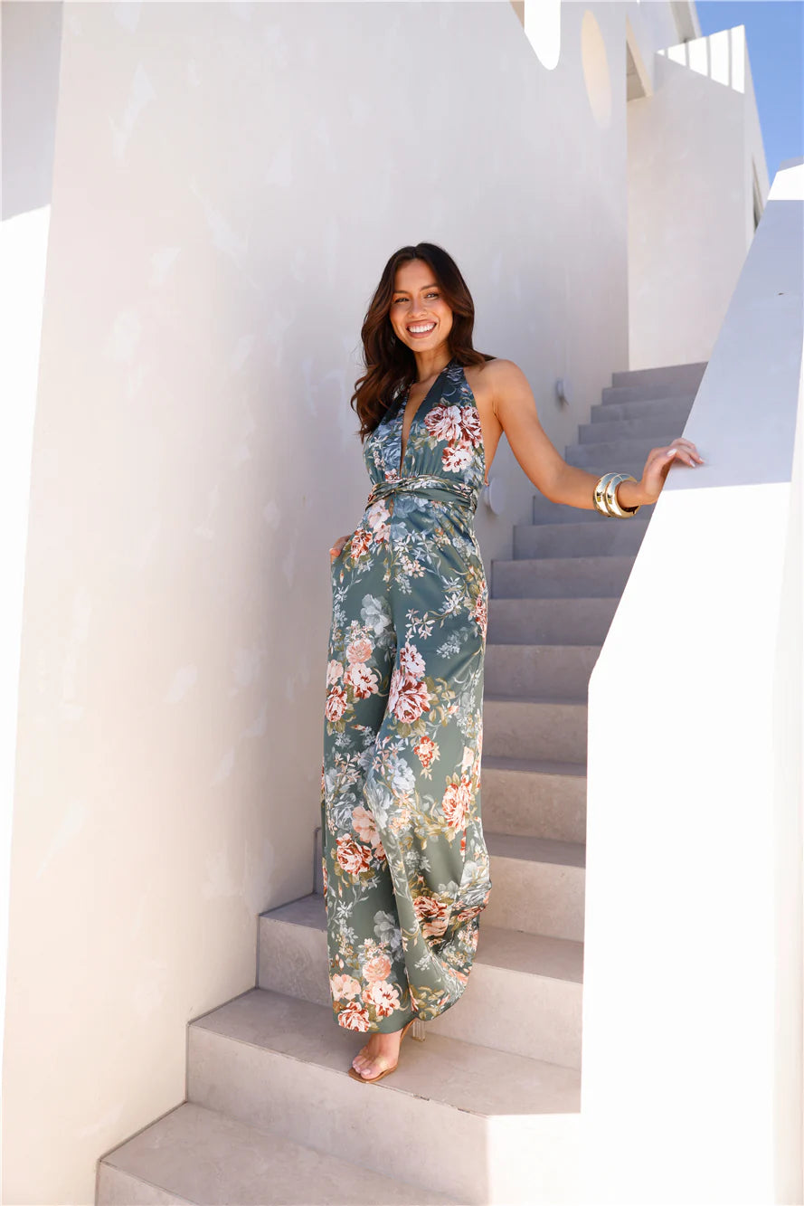 Nights In The Caribbean Jumpsuit Green