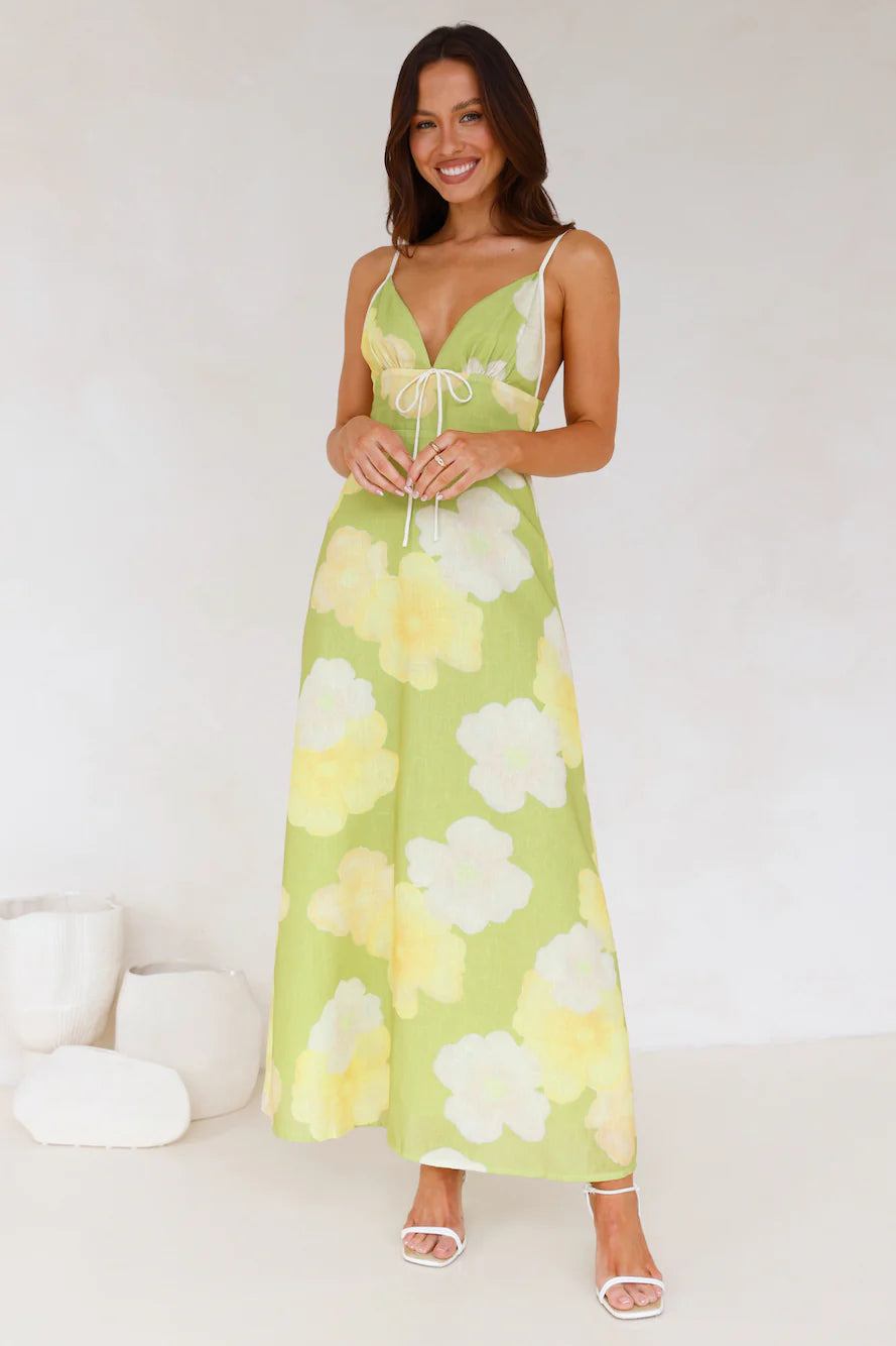 Soaking Up Maxi Dress Green