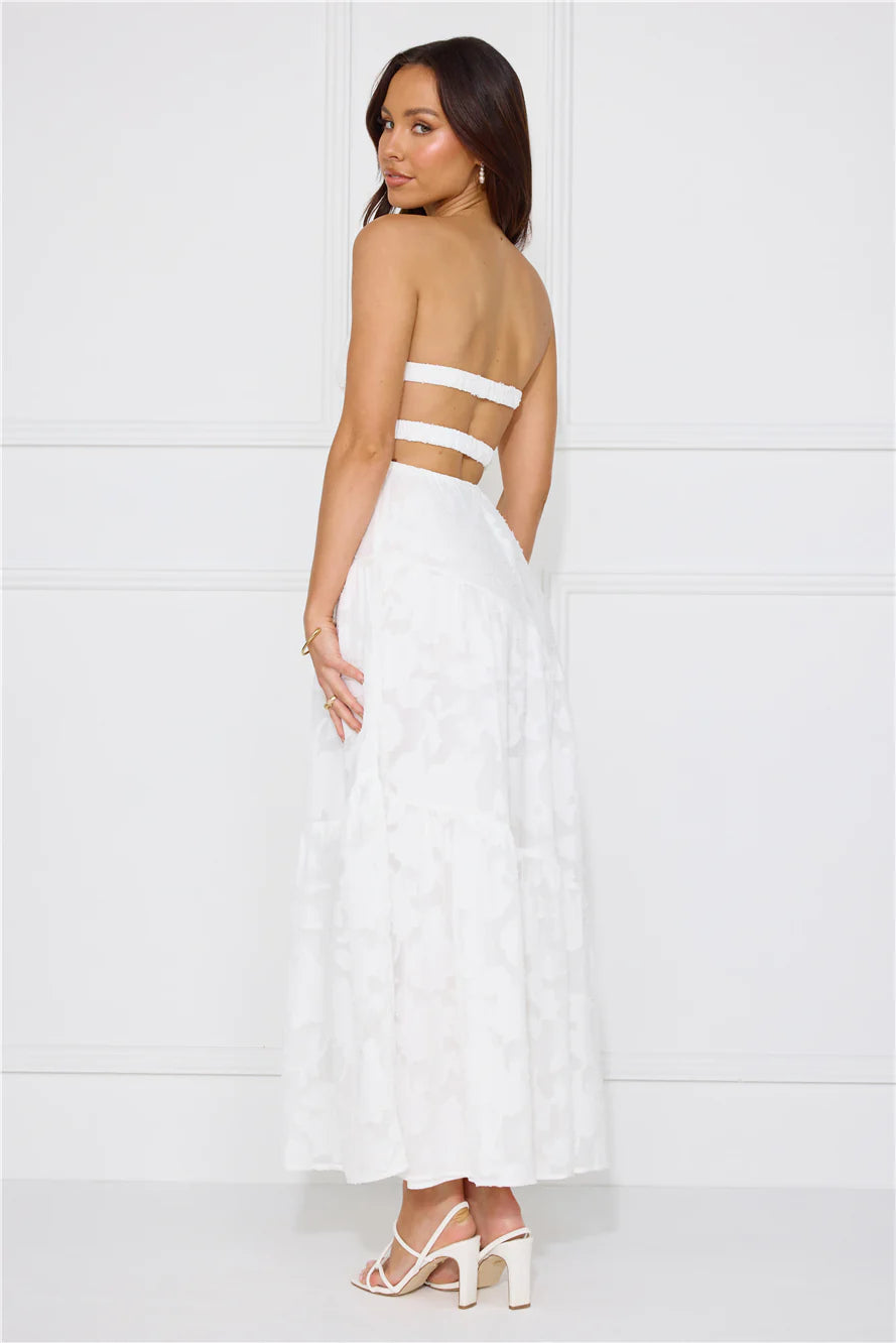 My Best Strapless Maxi Dress White