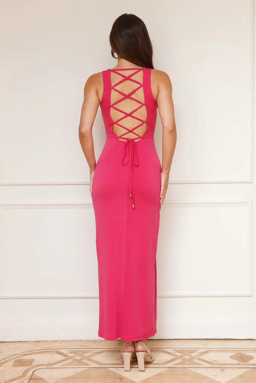 Picture Perfect Moments Maxi Dress Fuchsia