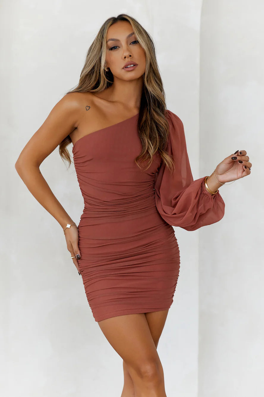 Party It Up Dress Tan