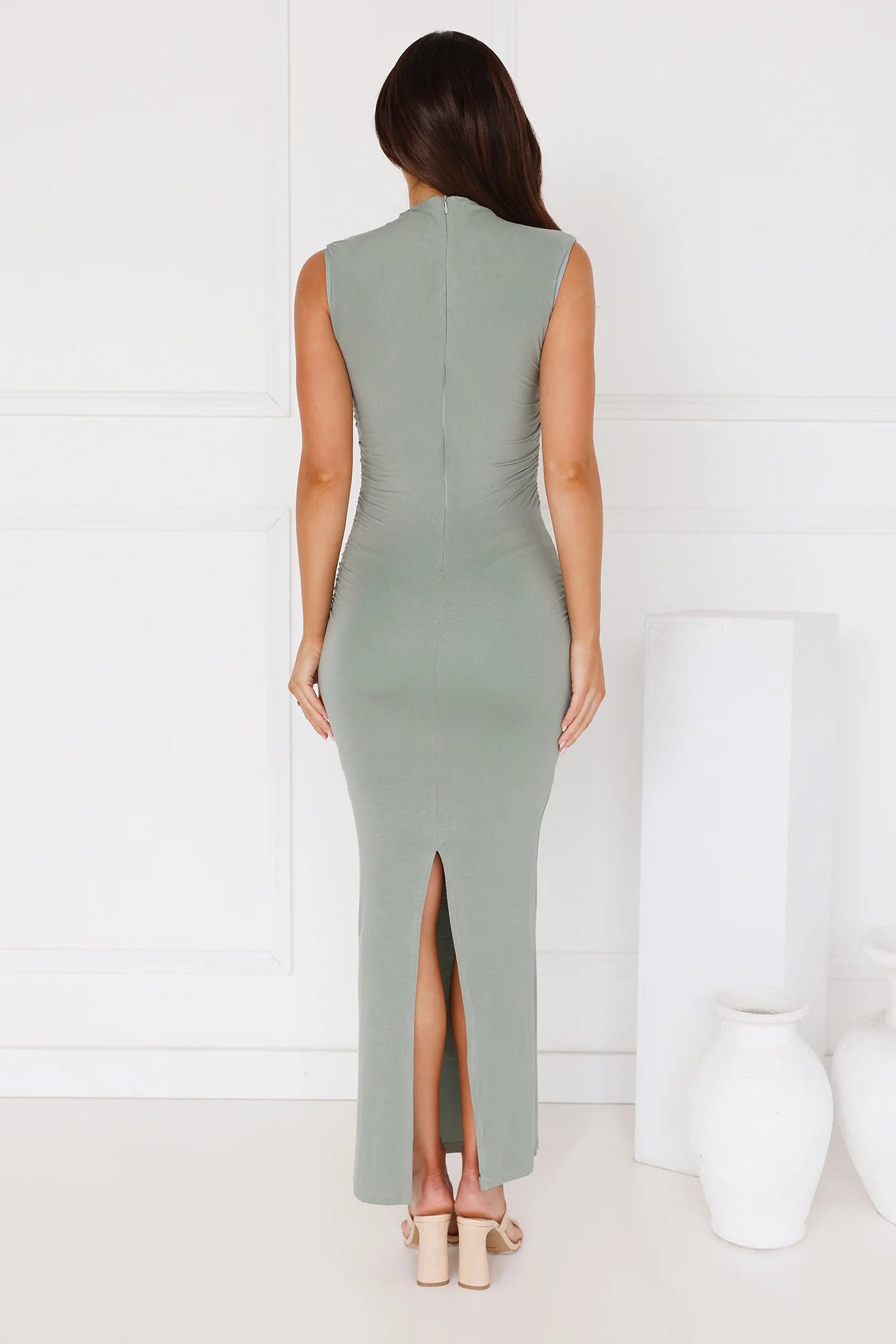 Sleek And Simple Maxi Dress Sage