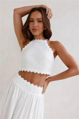 Linked Together Crop Top White