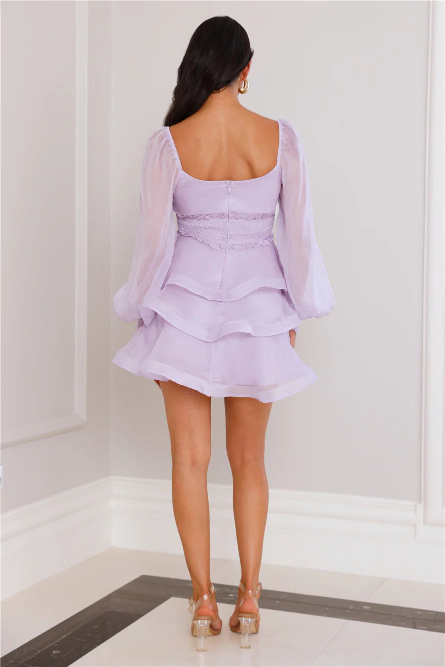 Lavender Love Long Sleeve Mini Dress Purple