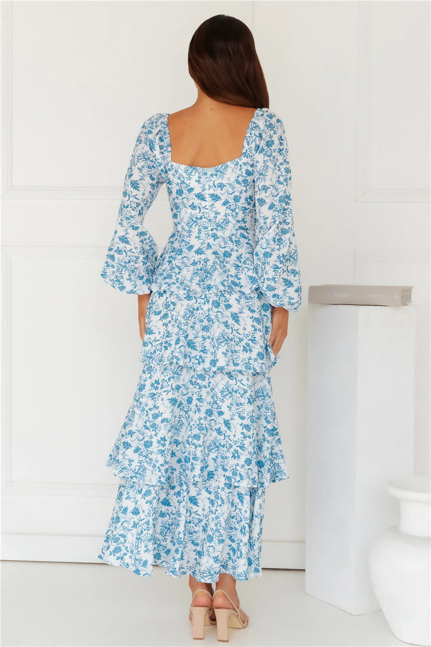 Pick Of The Day Long Sleeve Maxi Dress Blue