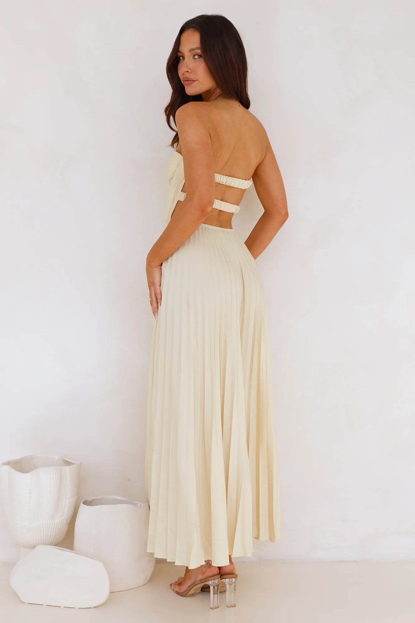 Sunflower Serenity Plisse Maxi Dress Yellow