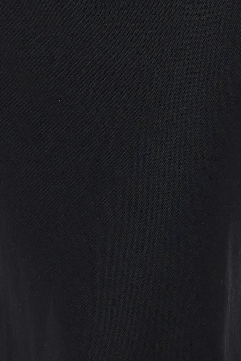Days In Linen Blend Top Black