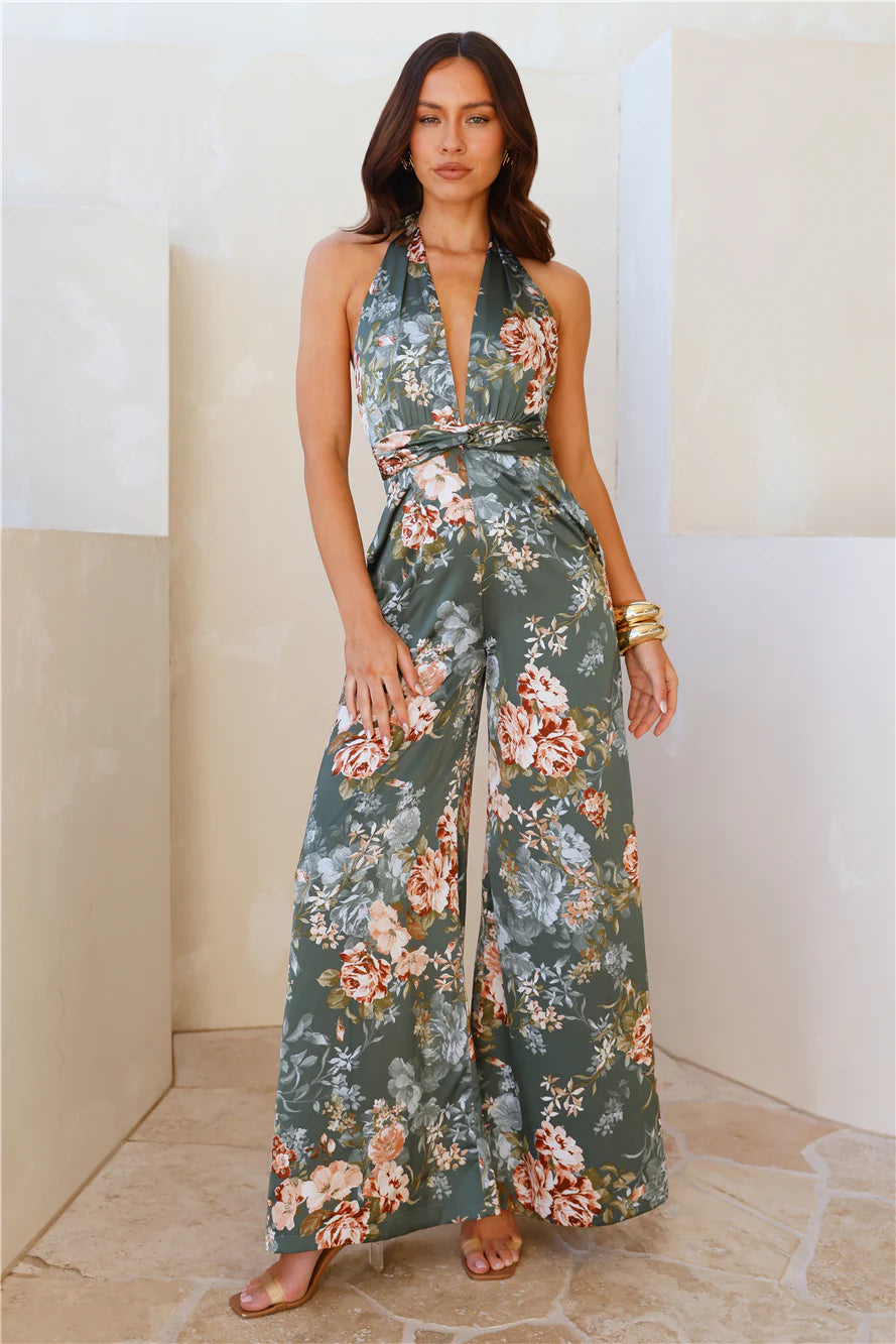Nights In The Caribbean Jumpsuit Green